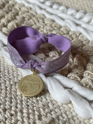 Médaille + ruban pailleté LILA